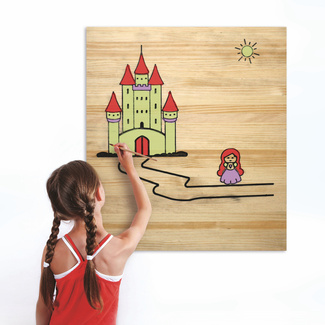 Cuadro Infantil de Madera para Pintar Castillo 60 x 70 cm
