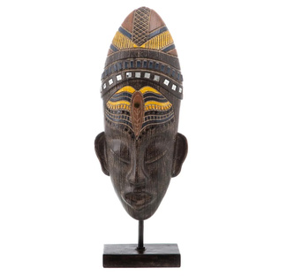 Figura Decorativa Africana de Resina 16 x 17 x 46 cm